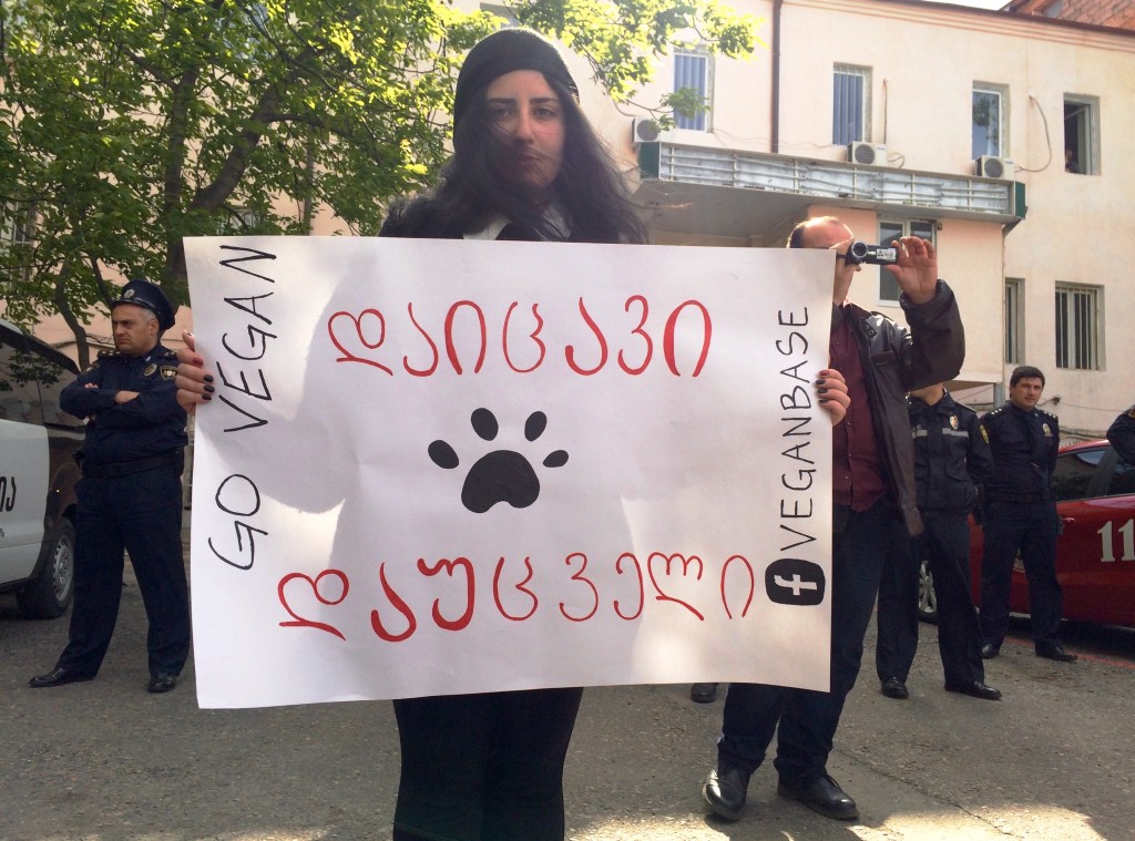 ცხოველთა დამცველების აქცია ”ცხოველთა მონიტორინგის სააგენტოს” ოფისთან, ფოტო: გიორგი დიასამიძე/ნეტგაზეთი, 8.05.2015