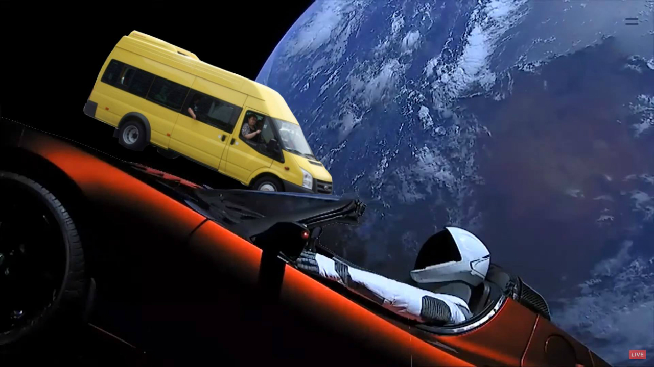 ხუმრობები SpaceX რაკეტის, Falcon Heavy-ის კოსმოსში გაშვებაზე
