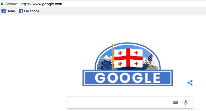 26 მაისი – google საქართველოს დამოუკიდებლობის 100 წლისთავს ულოცავს
