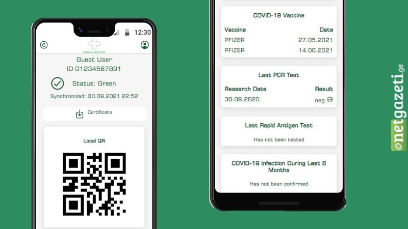 В Грузию запустили приложение для т.н. зеленых паспортов
