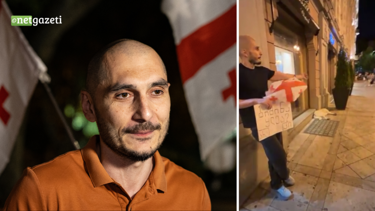 “ბიძინა ყ***?”- თორნიკე თოშხუა საპროტესტო ბანერის გამო დააკავეს